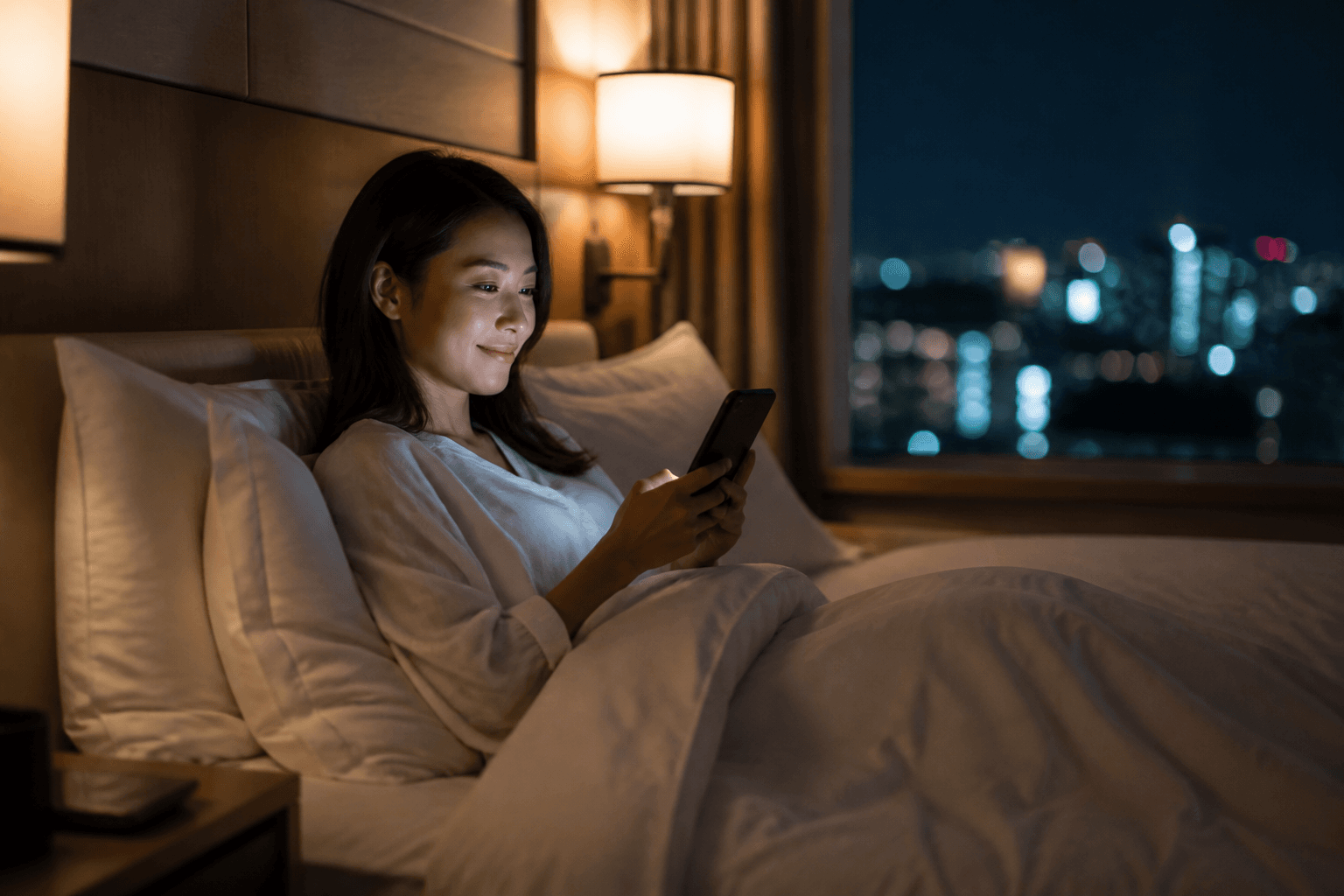 Tetamu mendapat sokongan di telefon pada waktu malam